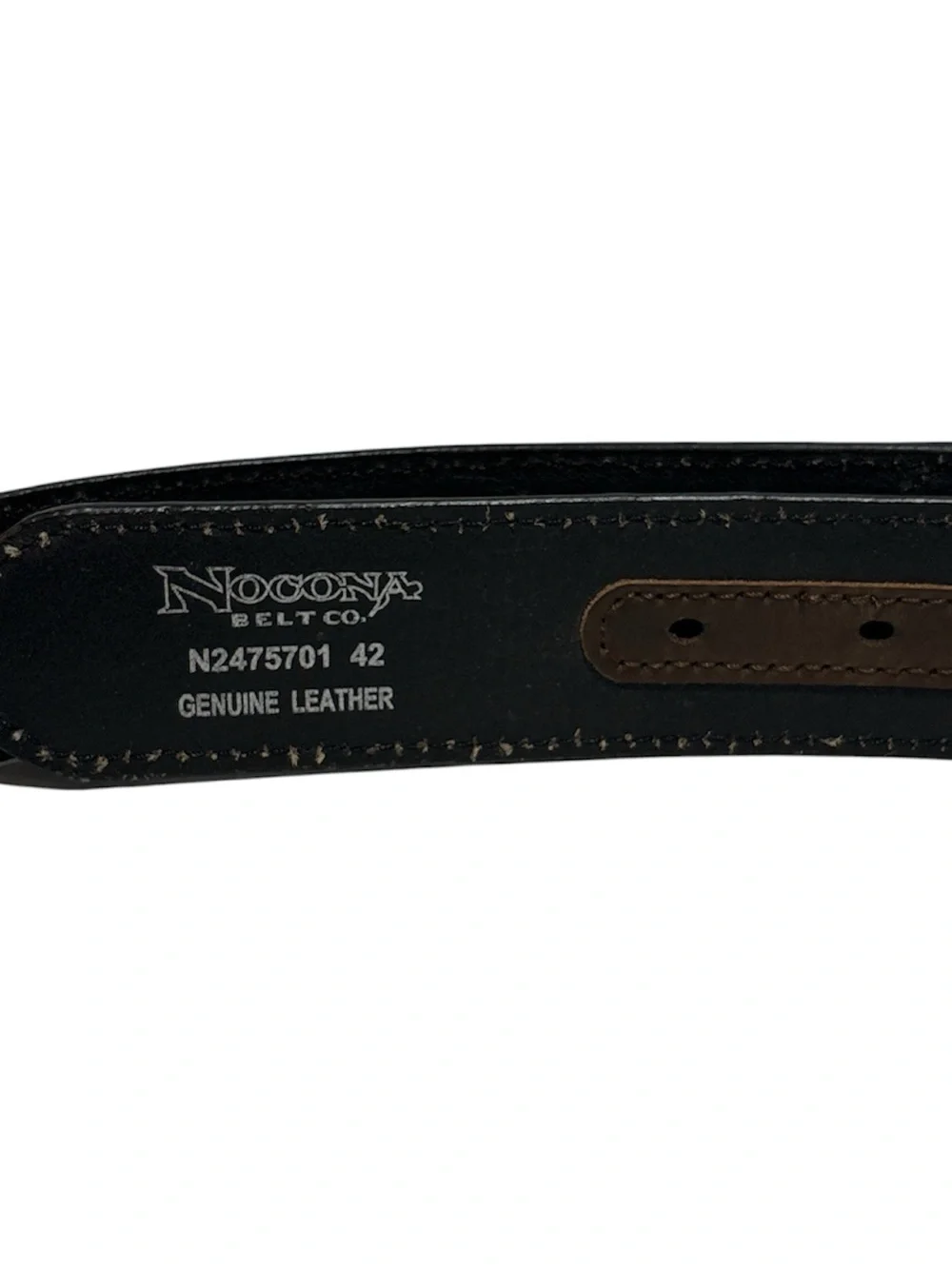 Nocona Western Men Belt Sz 42 Southwest Black Brown/Silver Conch is-N2475701